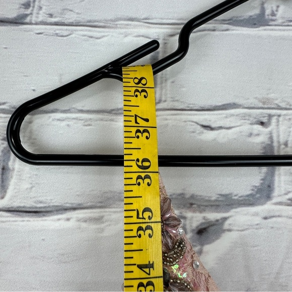 Sue Wong Nocturne Beaded Embroidered Lace Evening Dress Size Small Pink Vintage - Picture 14 of 15